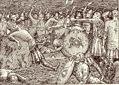 The killing of Olav the Holy in the Battle of Stiklestad