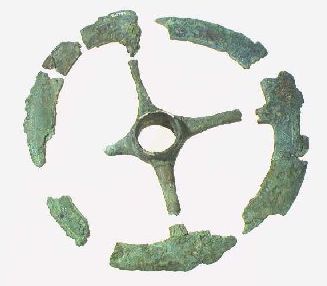 Bronzehjul fra en grav ved Tobl ved Kongeen