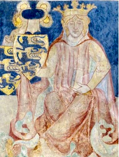 Knud den Sjette på kalkmaleri i Ringsted Kirke