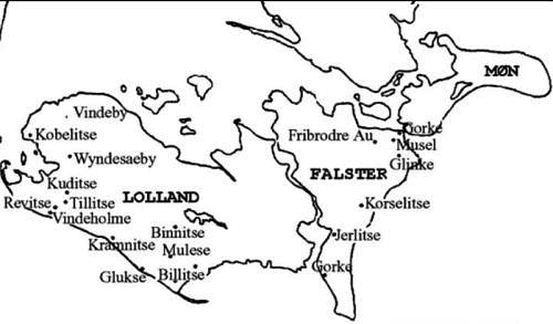 Vendiske stednavne p Lolland Falster