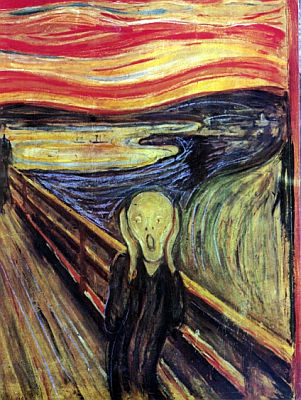 Det bermte maleri Skriget af den norske maler Edward Munch