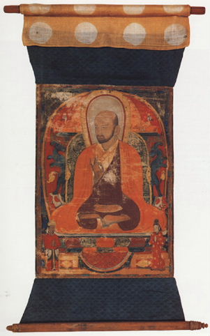 En buddistisk munk fra Xi Xia. Fundet af Kozlov i Kara Khoto. Udstillet p Eremitagen i Sct. Petersborg
