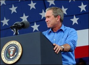 Prsident Bush holder tale i Det Hvide Hus