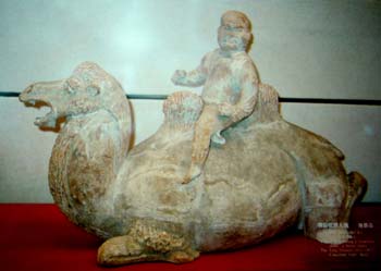 A Hu man on camel. From Xian History Museum