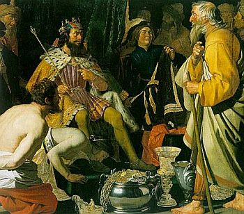 Solon besger kong Krsus af Lydien - maleri af Honhorst 1600 tallet