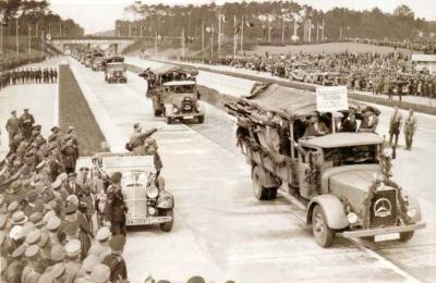 bning af en ny Autobahn i Tyskland 1934