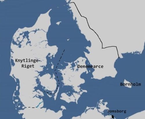 Proposal for a political map of Denmark in the early part of Sweyn Forkbeard's time