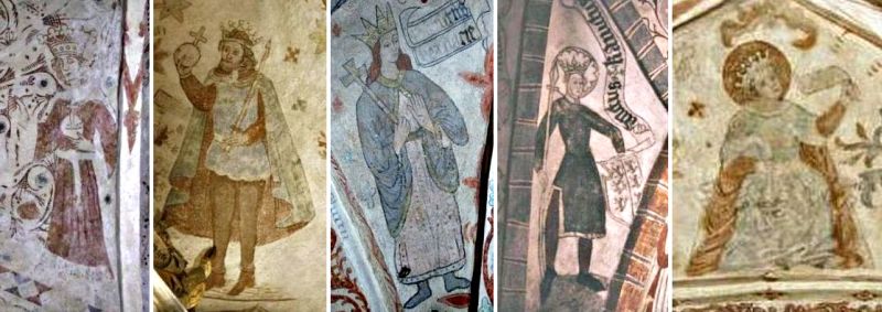 Skånske kalkmalerier med kong Knud den Hellige