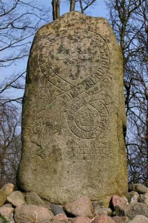 Memorial stone for Erik Ejegod at Borgvold in Viborg