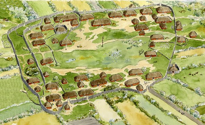 Reconstruction of the Iron Age village Hodde