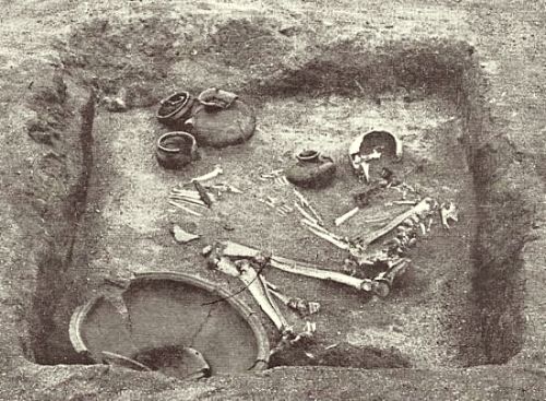 Inhumation grave from burial site at Bulbjerg north of Aarhus
