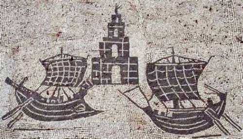 Mosaik som viser Romerske skibe fra den sene kejsertid 