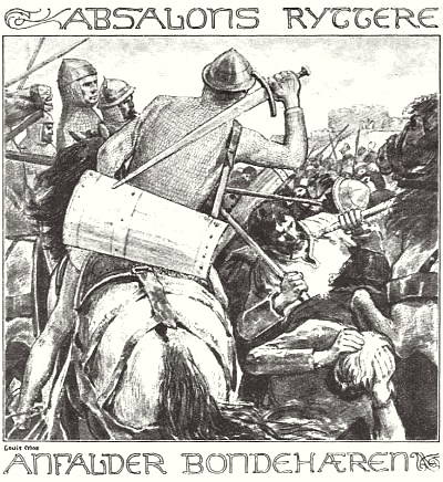 Valdemars riders attack the peasant army at Dysieåbro