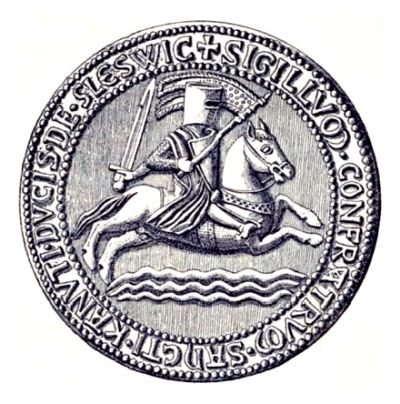 Slesvig Sct. Knudsgilde's seal from about 1220.