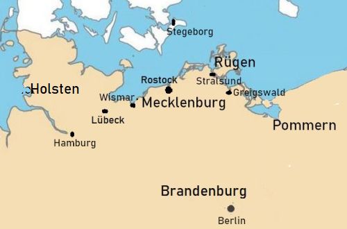 Kort over Nordtyskland