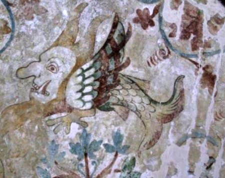 Fantasy creature as a fresco