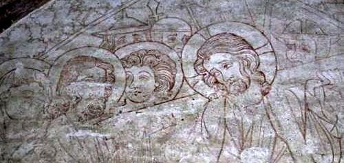 Kalkmaleri i Flensborg Domkirke, som viser korsbÃ¦ringen