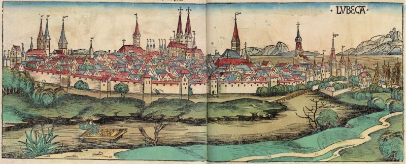 The Hanseatic city of Lübeck in 1493