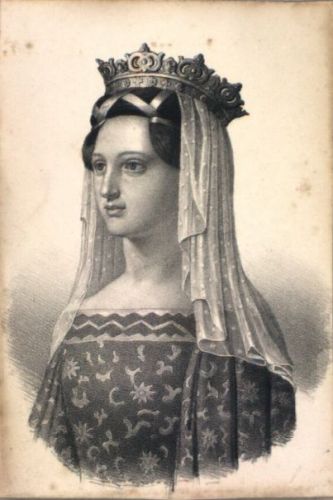 Queen Margrete with crown and veil