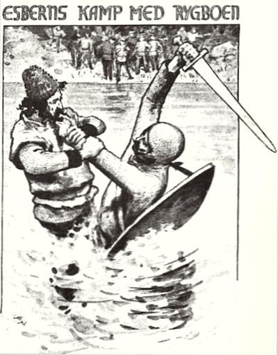 Esbern kills a Slaws in the water
