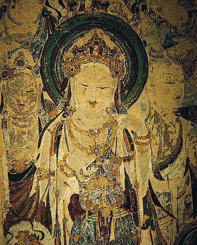 Bodisatva with bright hair from Dunhuang Cave 57 - or is it a queen?
