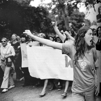 Demonstration for womens' rights around 1970