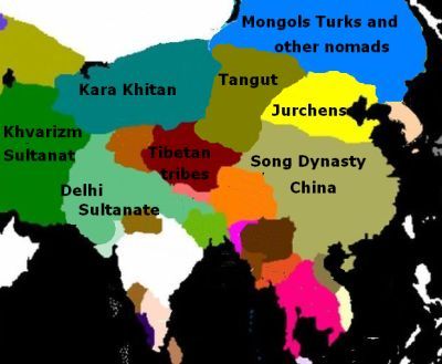 Central Asien omkring 1200 e.Kr