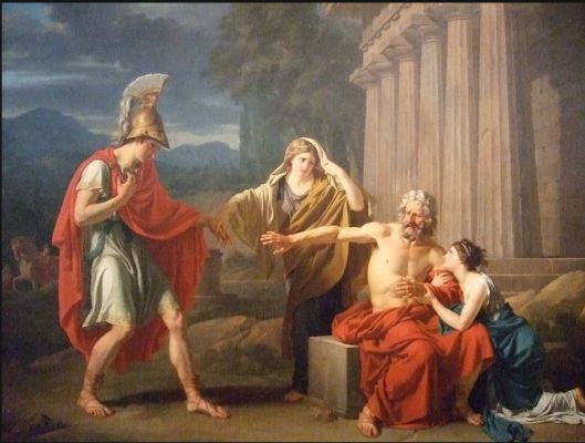 Oedipus ved søjlegangen - oliemaleri af Jean-Antoine-Theodore Giroust