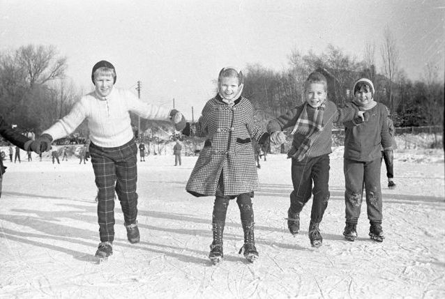 Isvinter i 1956 i Dalum nær Odense