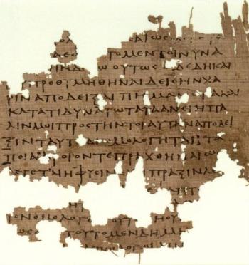 Fragment af Staten af Platon fra det tredie århundrede efter Kristus.