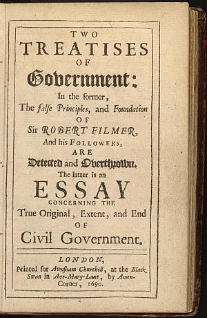 Second Treatise of Goverment by John Locke.