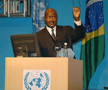 Yoweri Museveni speaks in the UN