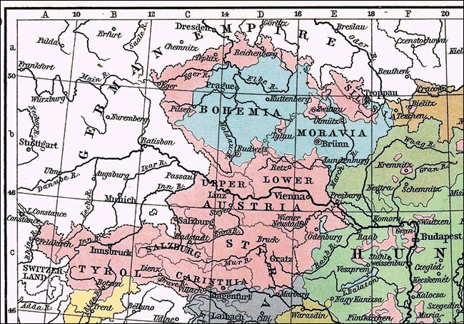 Language Distribution in Czechoslovakia in 1911 when it still belonged to Austria-Hungary