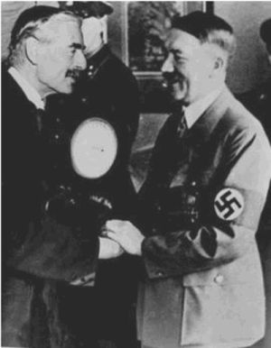 Neville  Chamberlain and Adolf Hitler in Münich