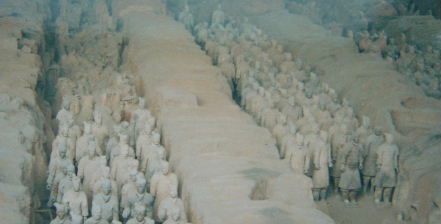 The Qin the emperor's terra cotta soldiers