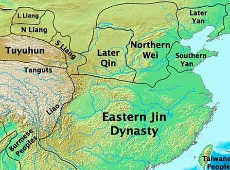 Folkevandringsstater i Kina omkring  400 e.Kr.