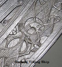 Detail from the Oseberg Viking ship in Norway