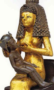 Gudindn Isis med Horus barnet