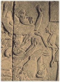 The sea people attacked Egypt around 1200 BC - Egyptian stone carving
