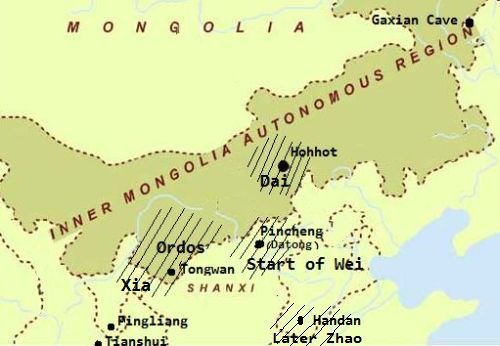 Kort over Indre Mongoliet