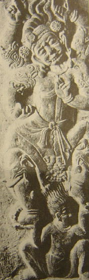 Dancing Sogdian god found in Xian on Wirkak's tomb.