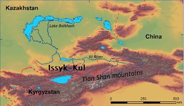 The salty lake Issyl Kul