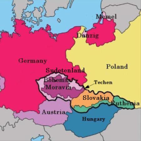 Østrig, Sudetenland og Danzig
