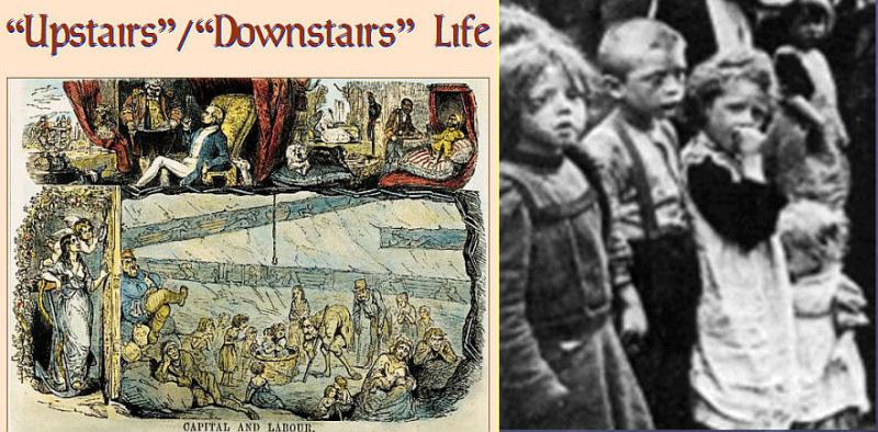 Upstairs and downstairs life nd English working class children